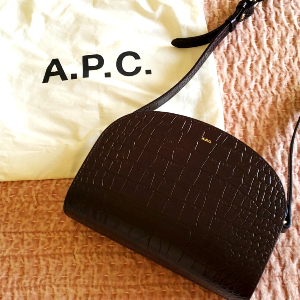 A.P.C. Mock Croc Demi Lune Bag